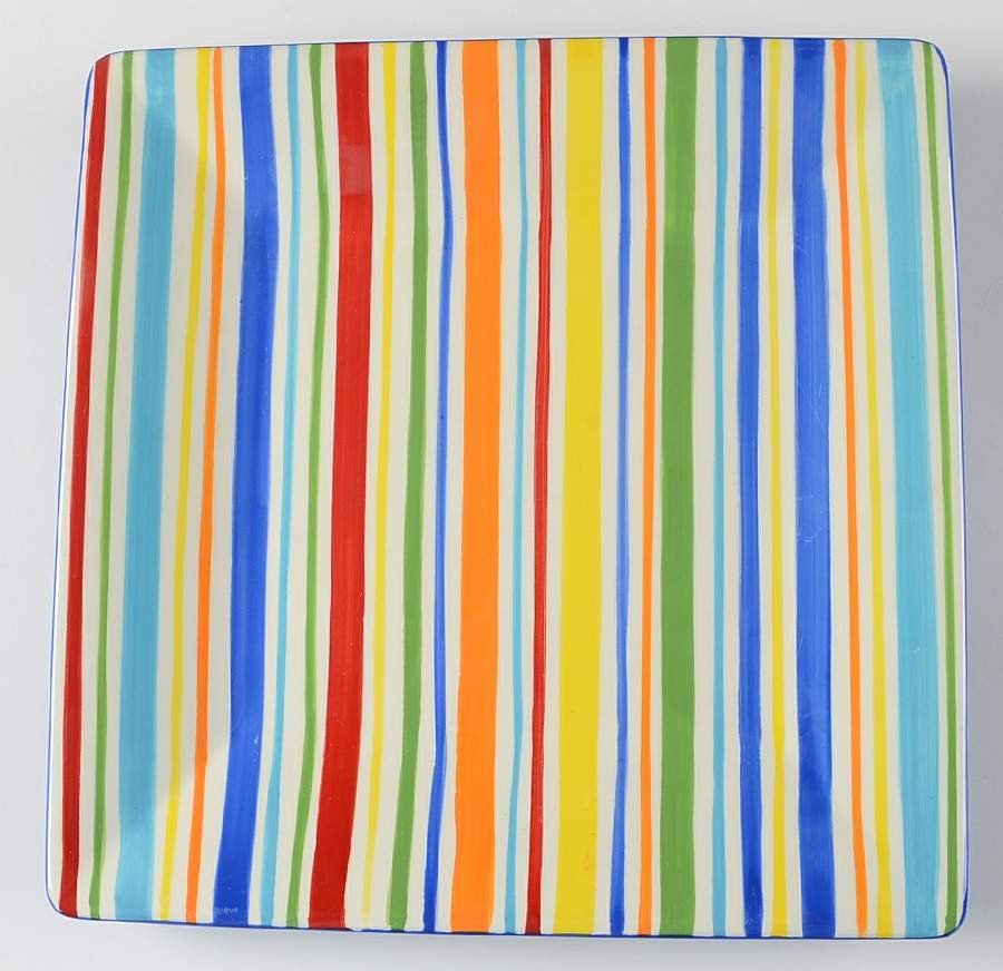 Summer Stripe Square Dinner Plate by Sonoma Home-1