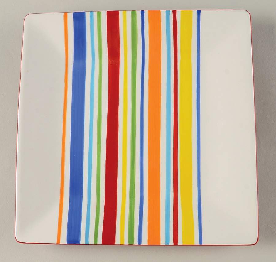 Summer Stripe Square Salad Plate by Sonoma Home-1