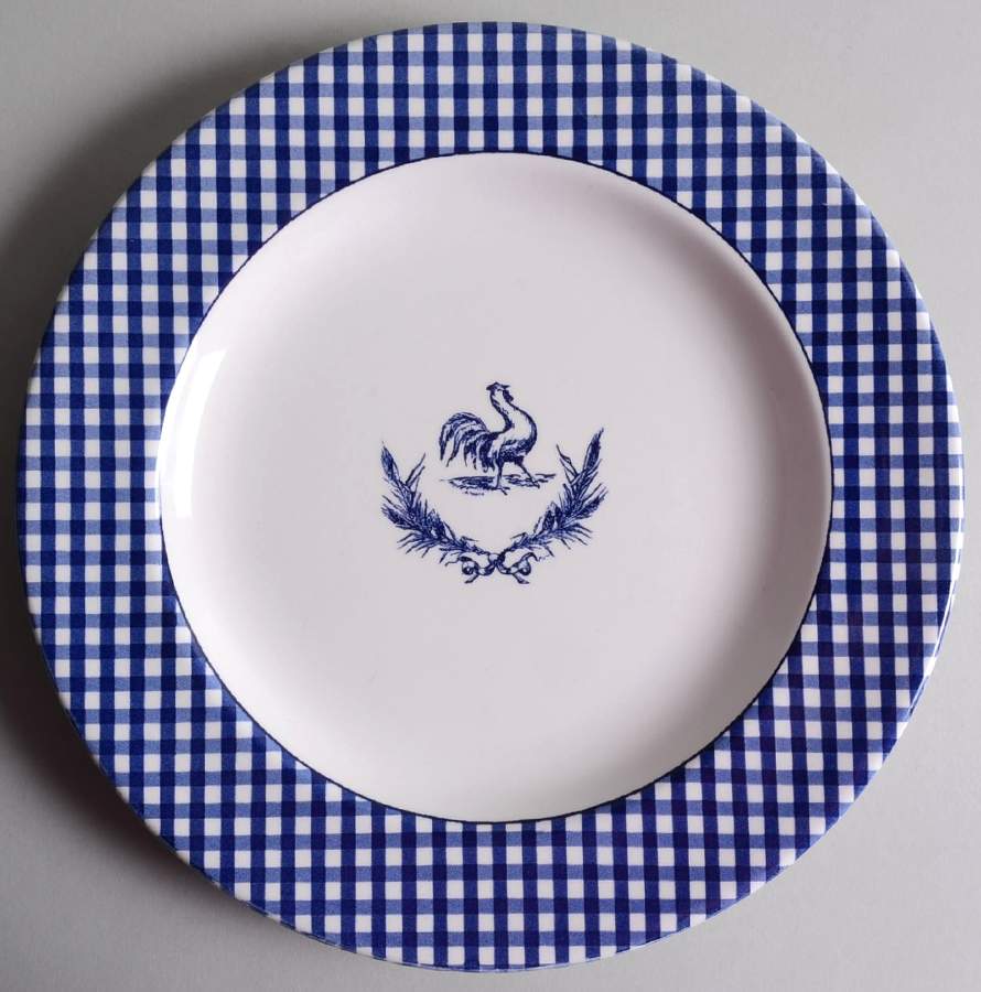 Rooster Gingham Dinner Plate by Stoney Hill-1