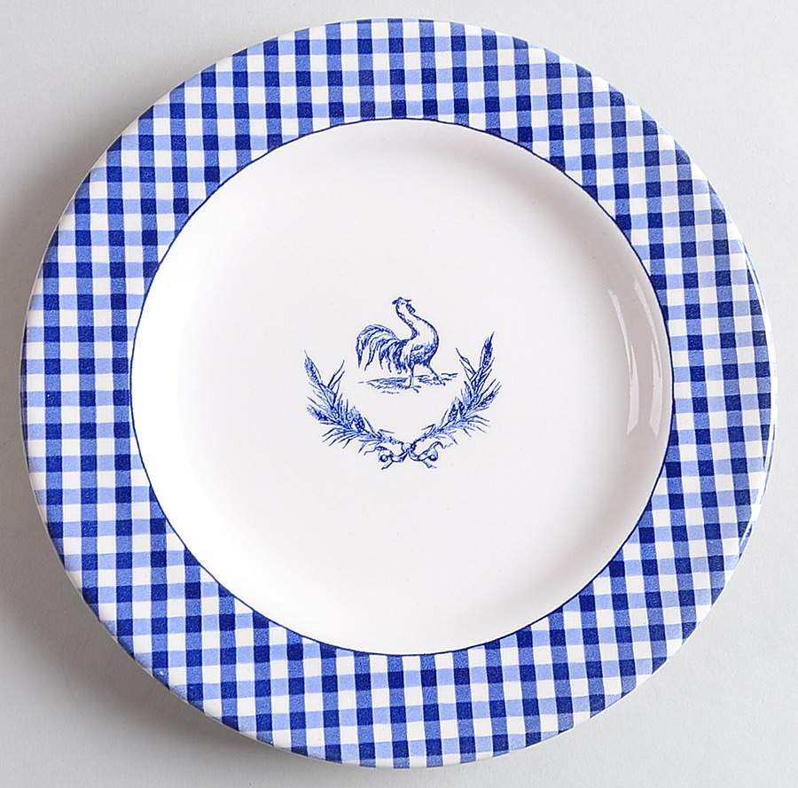Rooster Gingham Salad Plate by Stoney Hill-1