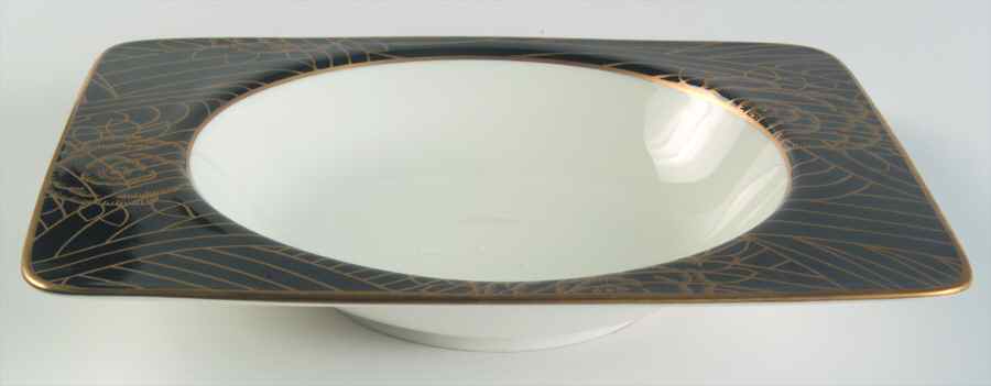Cloisonne Rose Onyx Large Rim Soup Bowl by Savoir Vivre-1