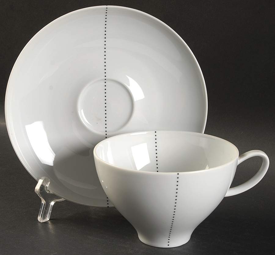 Simply Black Flat Cup & Saucer Set by Spal Porcelanas-1