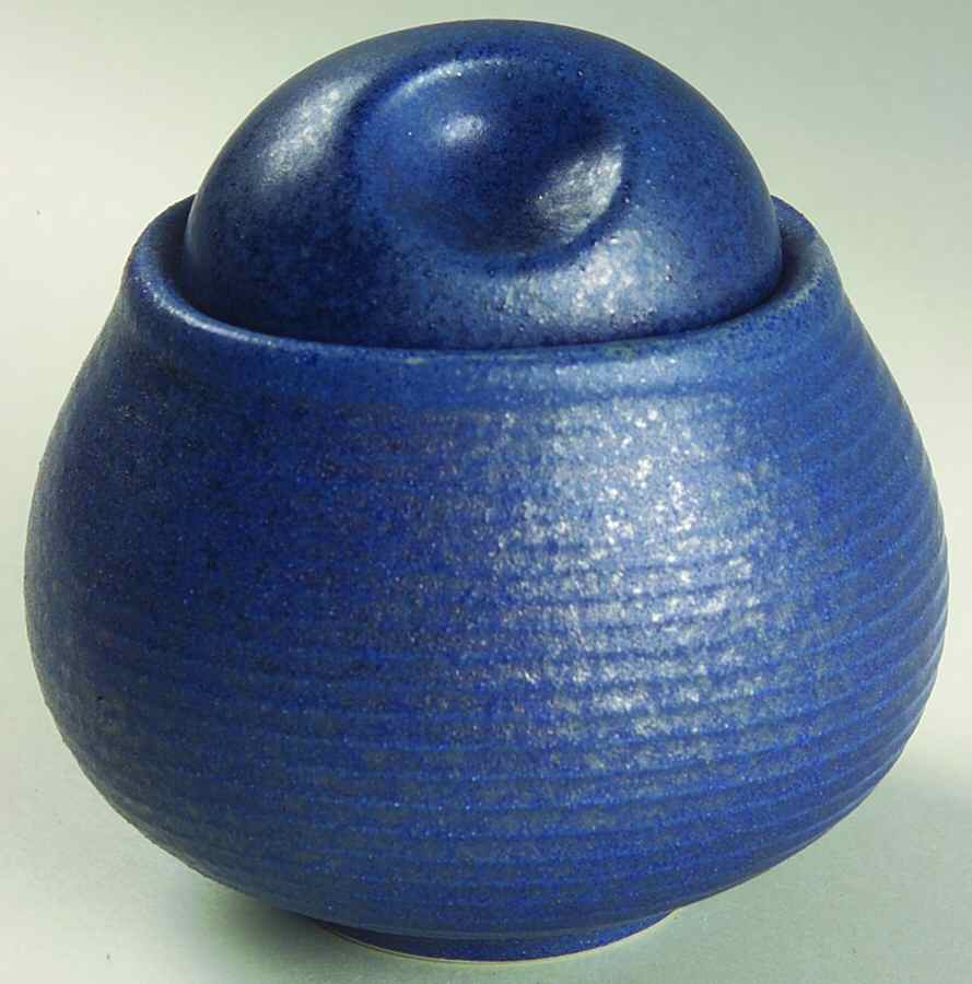 Carousel Blue Sugar Bowl & Lid by Sango-1