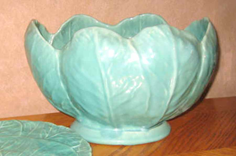 Cabbage Silver Green Large Salad Serving Bowl by Stangl-1