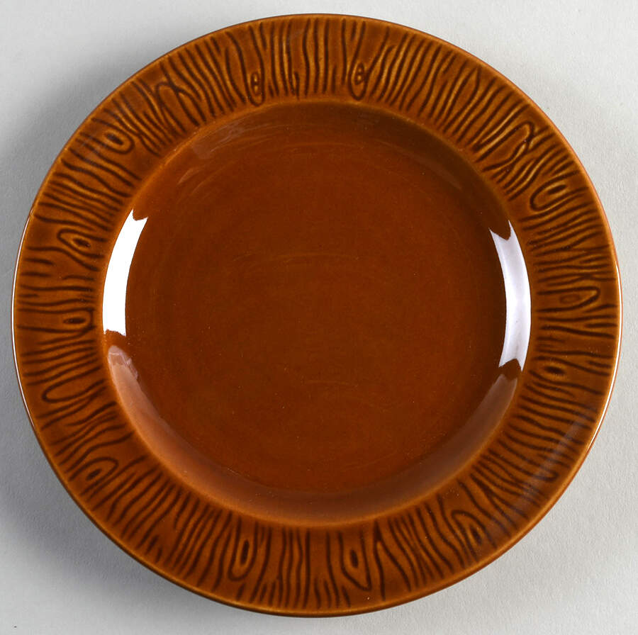 Embossed Bark Amber Salad Plate by Stoney Hill-1