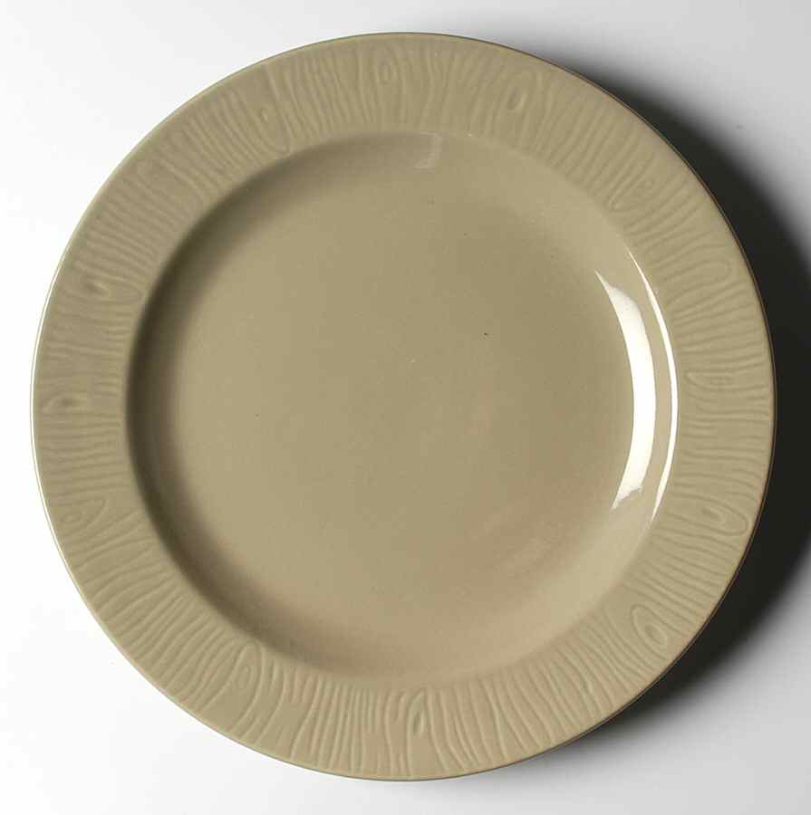 Embossed Bark Moss Green Dinner Plate by Stoney Hill-1