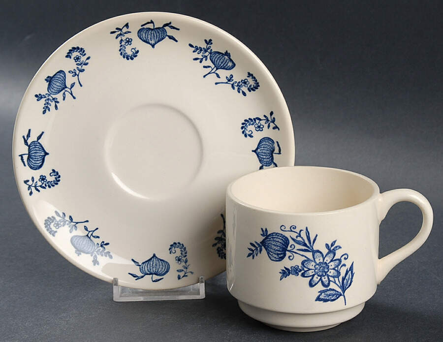 Blue Onion Flat Cup & Saucer Set by SCIO-1