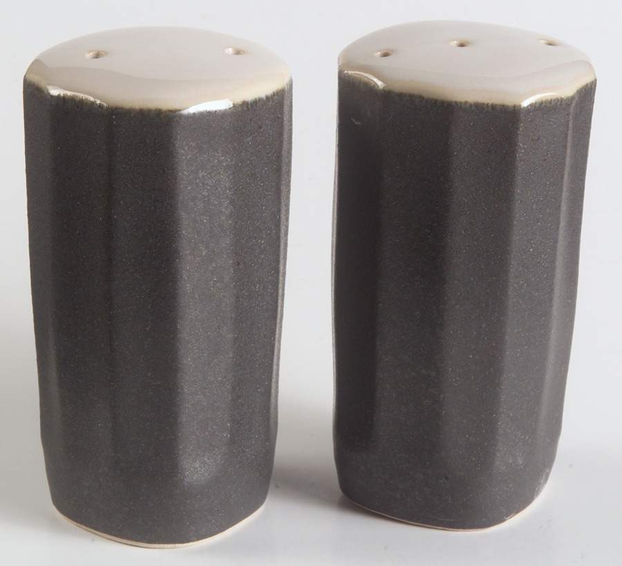 Contrast Charcoal Salt & Pepper Set by Sango-1