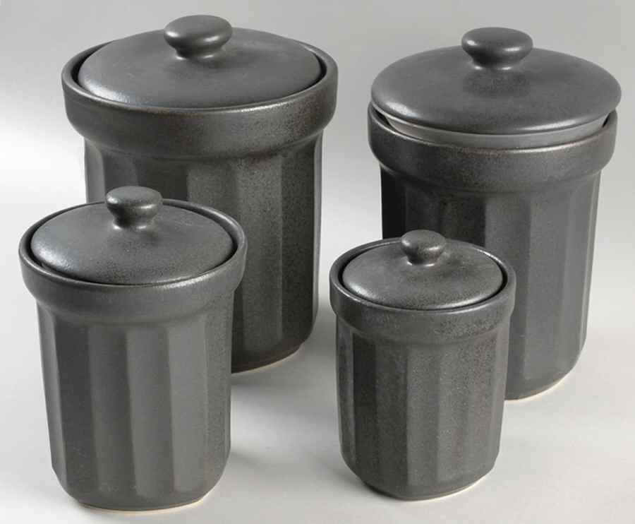 Contrast Charcoal (4 Piece) Canister Set (Box Set) by Sango-1