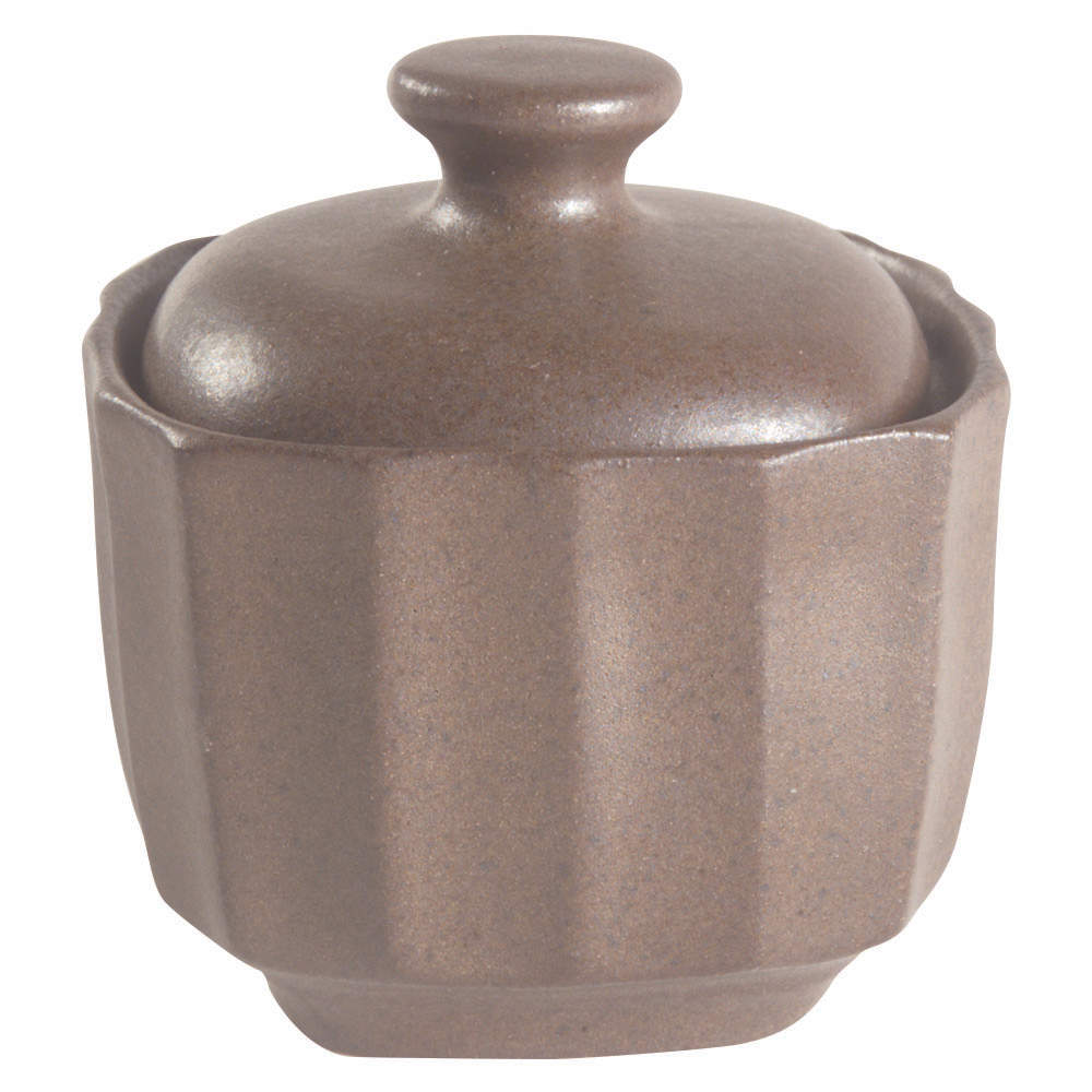 Contrast Brown Sugar Bowl & Lid by Sango-1
