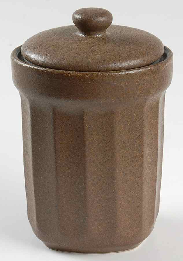 Contrast Brown Small Canister & Lid by Sango-1