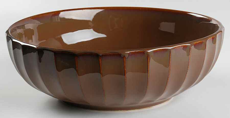 Society Brown 9" Round Vegetable Bowl by Sango-1