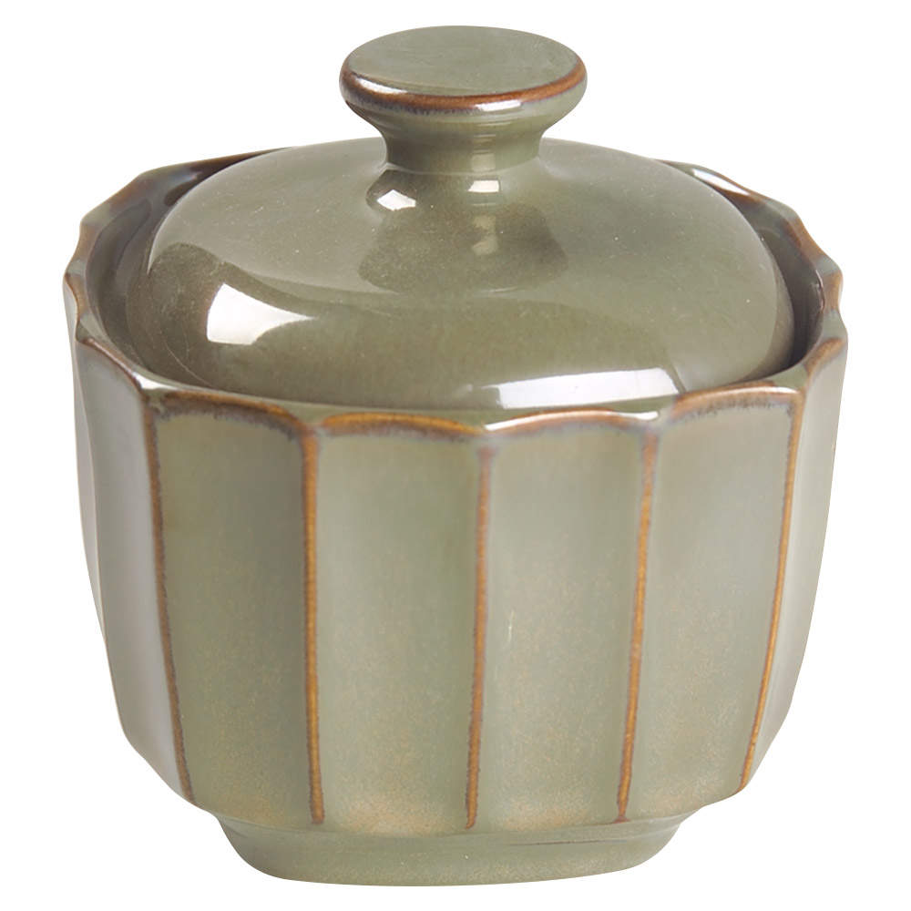 Society Avocado Sugar Bowl & Lid by Sango-1