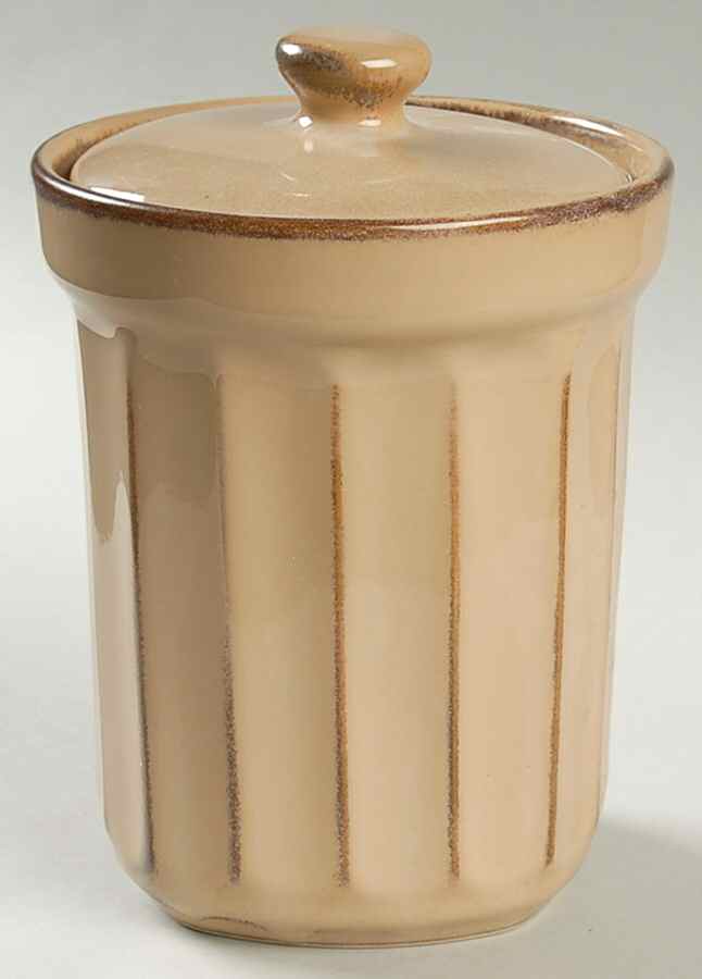 Society Beige Medium Canister & Lid by Sango-1