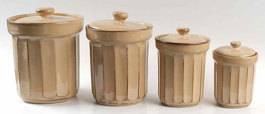 Society Beige (4 Piece) Canister Set (Box Set) by Sango-1
