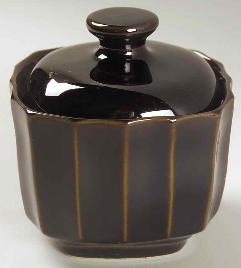 Society Black Sugar Bowl & Lid by Sango-1