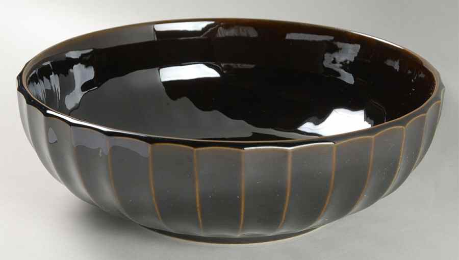 Society Black 9" Round Vegetable Bowl by Sango-1