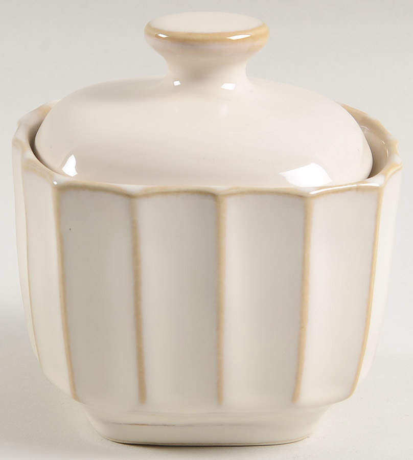 Society White Sugar Bowl & Lid by Sango-1
