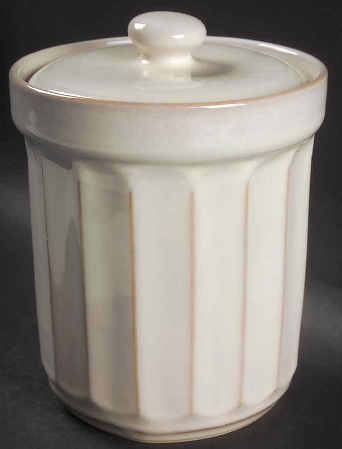 Society White Large Canister & Lid by Sango-1