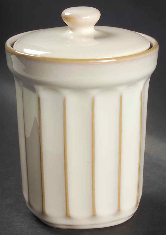 Society White Medium Canister & Lid by Sango-1