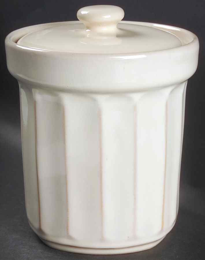 Society White Extra Large Canister & Lid by Sango-1