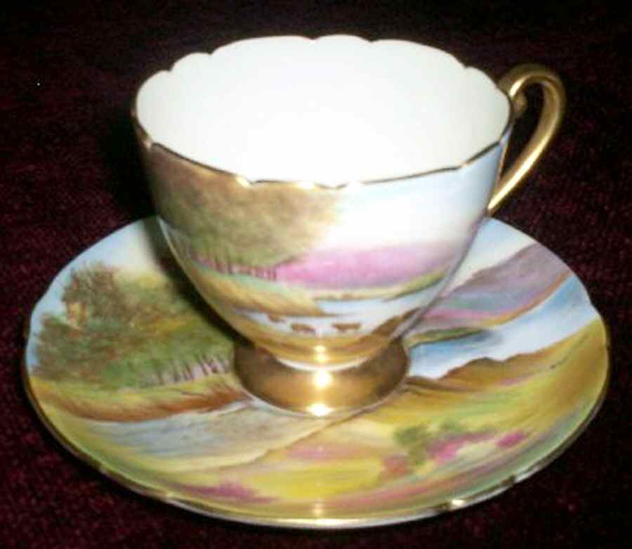 Friars Cragg, Keswick Footed Cup & Saucer Set by Shelley-1