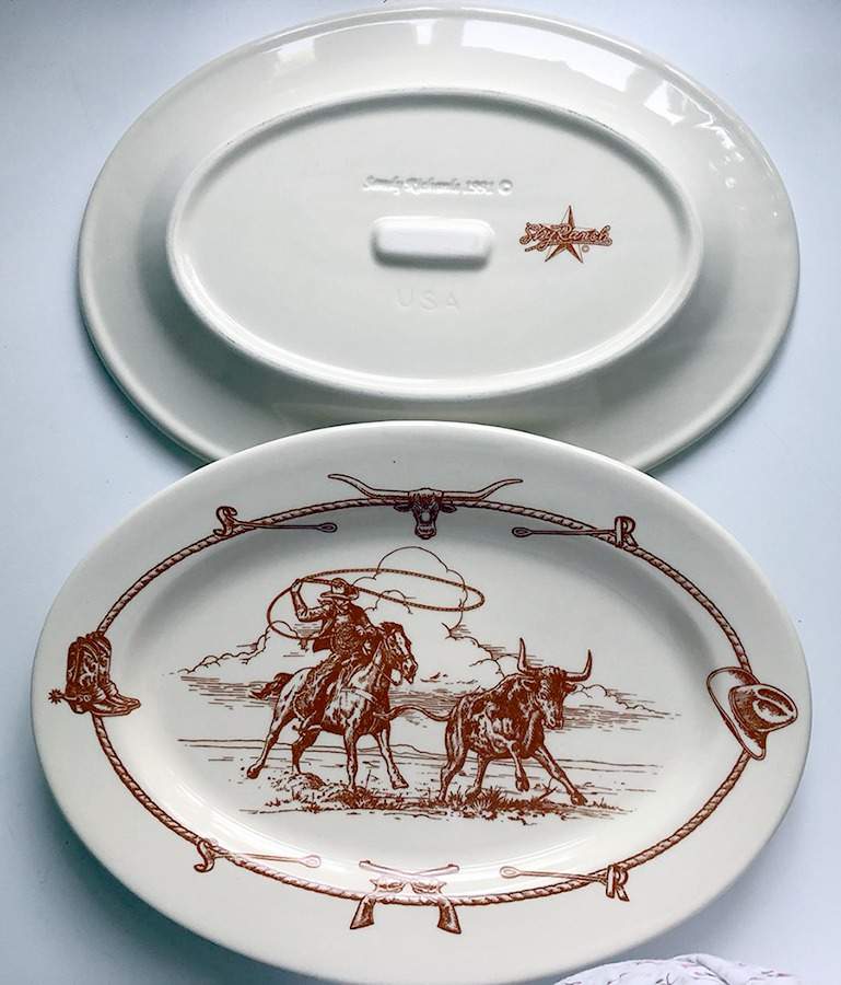 Sky Ranch Rust 12" Oval Serving Platter by Sandy Richards-1