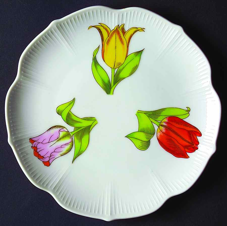 Tulip Time Dessert/Pie Plate by Shafford-1