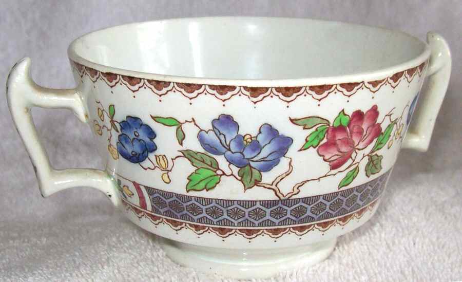 Chinese Rose (No Trim) Footed Cream Soup Bowl by Spode-1