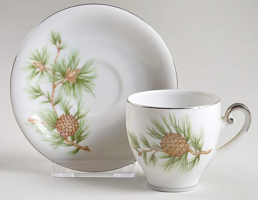 1028 Flat Demitasse Cup & Saucer Set by Seyei Toki Co-1