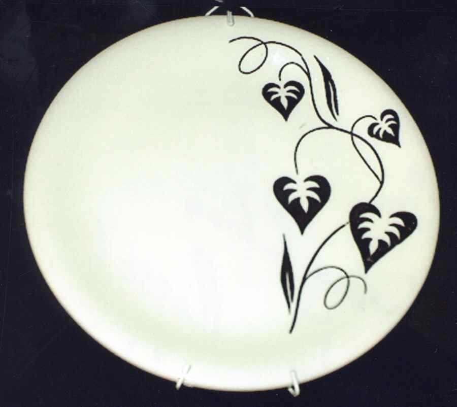 Black Ivy Luncheon Plate by Sterling China (USA)-1