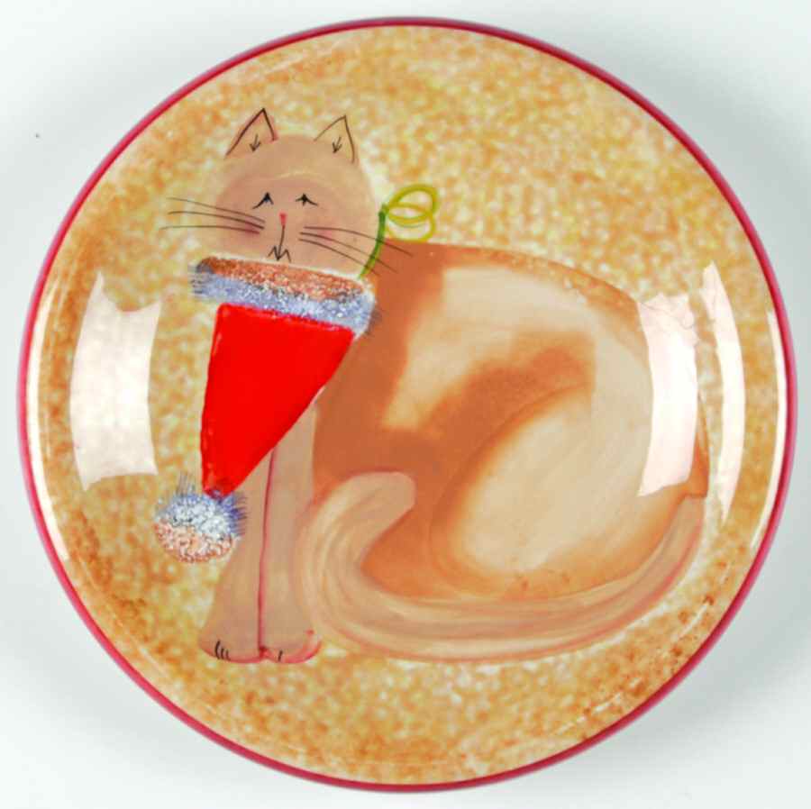Christmas Cats (Coupe) Salad Plate by Sakura-1