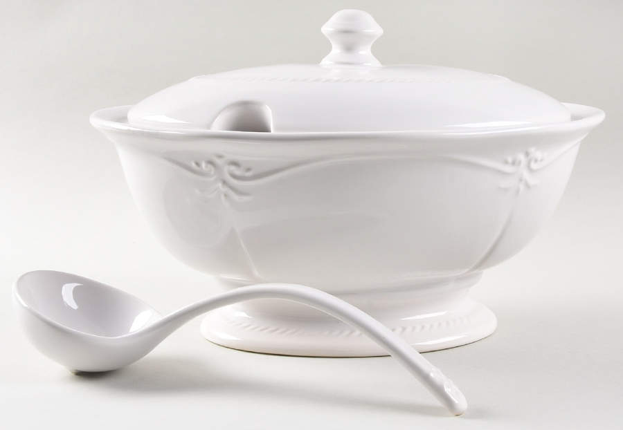 Gallery Collection White Tureen & Lid w/Ladle by Southern Living-1