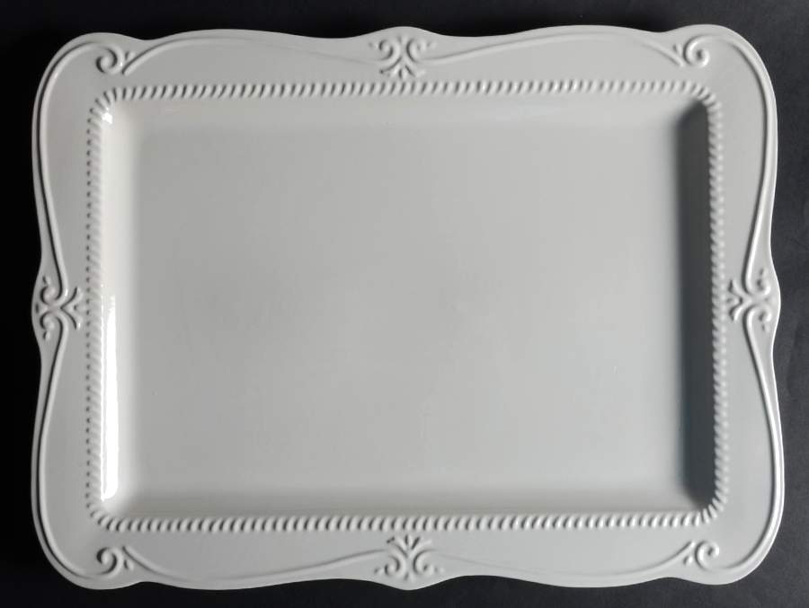 Gallery Collection White 17" Rectangular Serving Platter by Southern Living-1