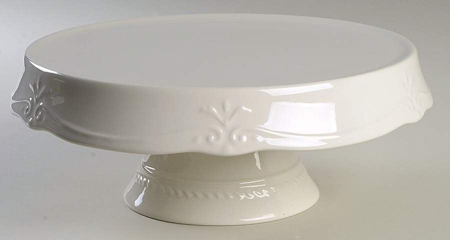 Gallery Collection White 11" Diameter Pedestal Cake Stand by Southern Living-1