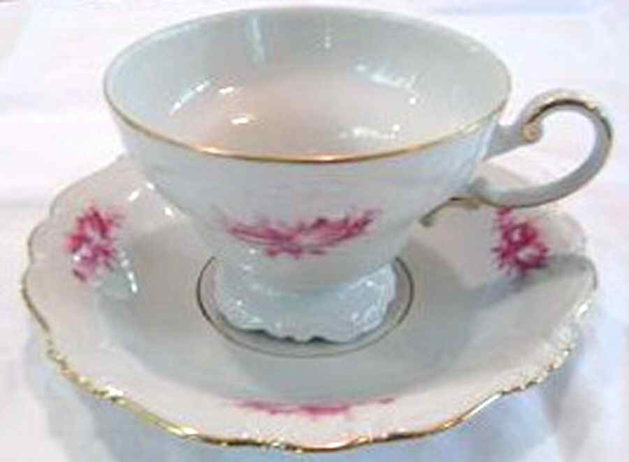 SOB8 Footed Cup & Saucer Set by Sophienthal Bayreuth-1