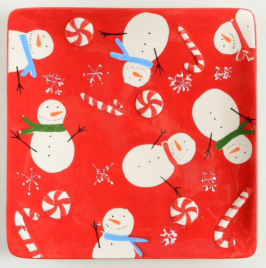 Peppermint Lane Square Salad Plate by Sonoma Home-1