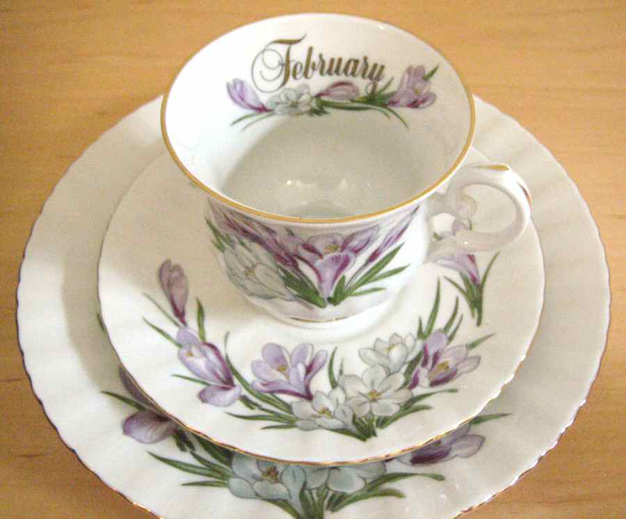 Flower of the Month Footed Cup & Saucer Set by Seltmann-1