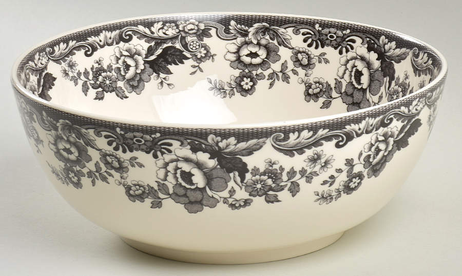 Delamere Black 9" Salad Serving Bowl by Spode-1