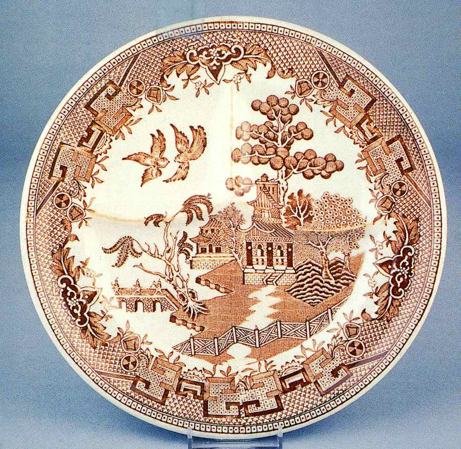 Brown Willow Grill Plate by Sterling China (USA)-1