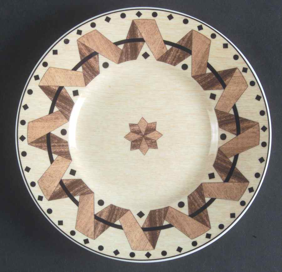 Black Walnut Bread & Butter Plate by Sango-1