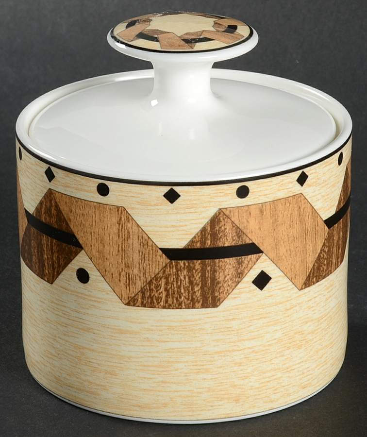 Black Walnut Sugar Bowl & Lid by Sango-1