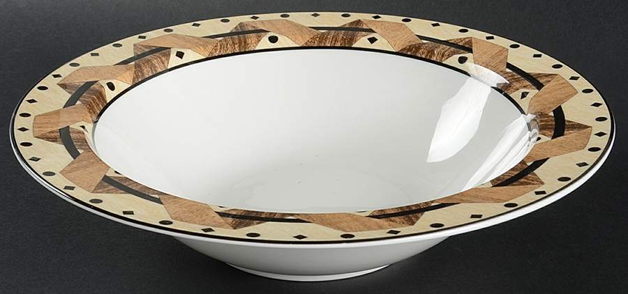 Black Walnut 10" Round Vegetable Bowl by Sango-1
