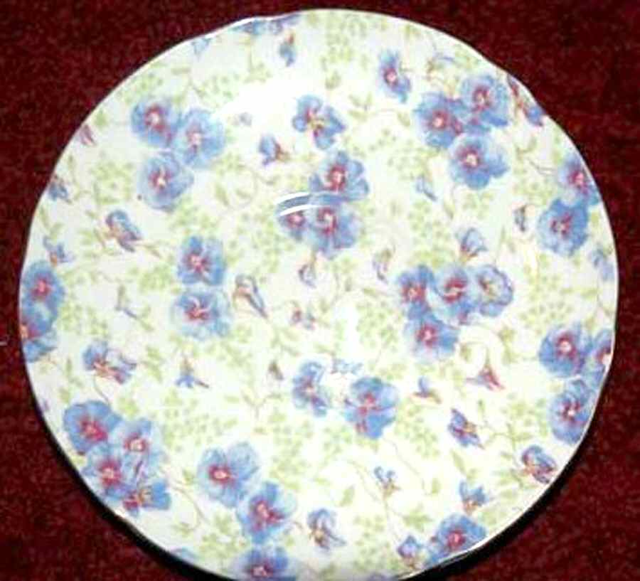 Blue Pansy Chintz(Ripon Shape) Saucer by Shelley-1