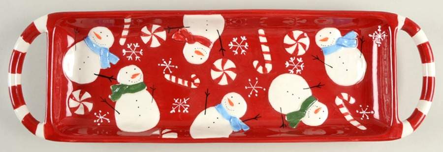 Peppermint Lane 15" Rectangular Handled Tray by St Nicholas Square-1