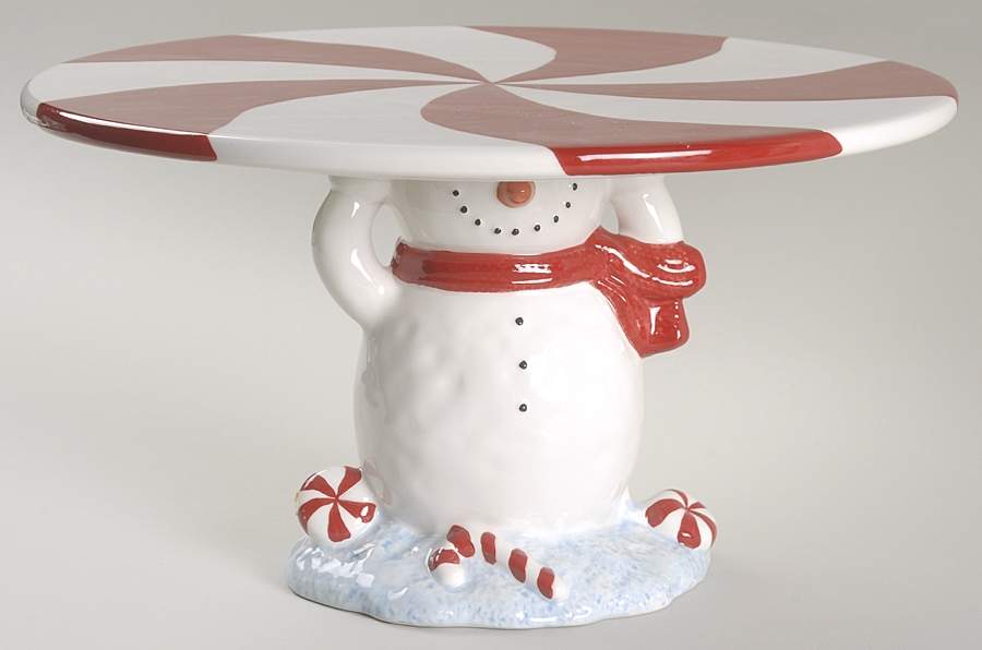 Peppermint Lane 11" Diameter Pedestal Cake Stand by St Nicholas Square-1