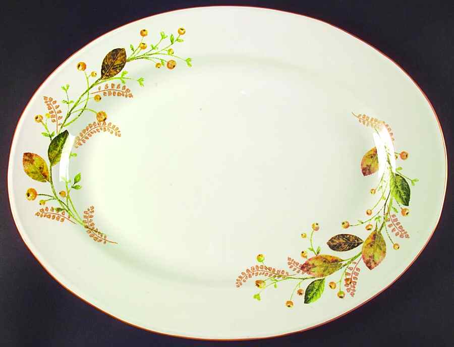 Winter Bouquet 18" Oval Serving Platter by St Nicholas Square-1