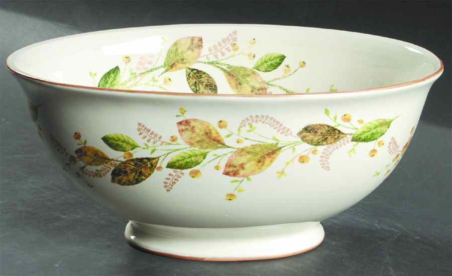 Winter Bouquet 11" Oval Salad Serving Bowl by St Nicholas Square-1