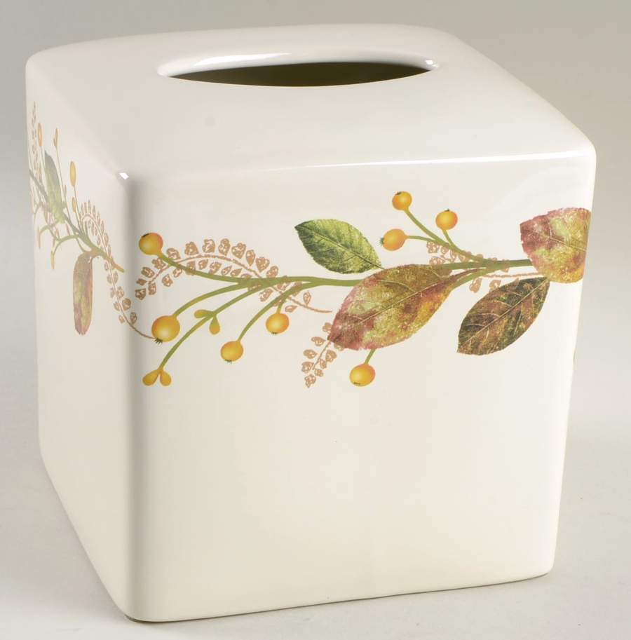 Winter Bouquet Square Tissue Box Cover by St Nicholas Square-1