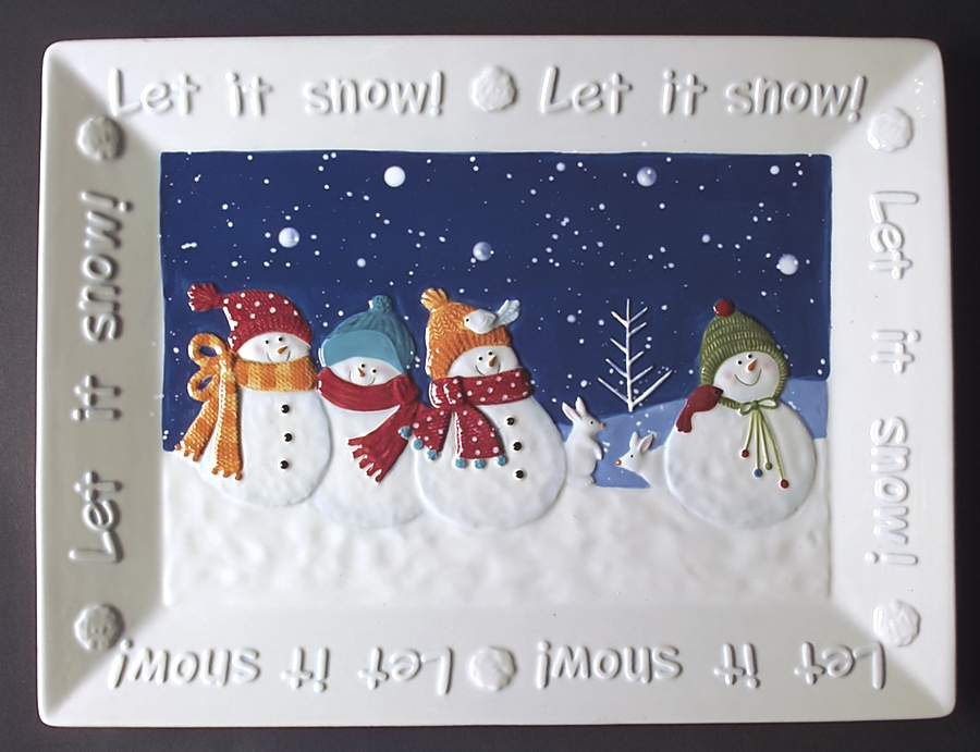 Snow Days 16" Rectangular Serving Platter by St Nicholas Square-1